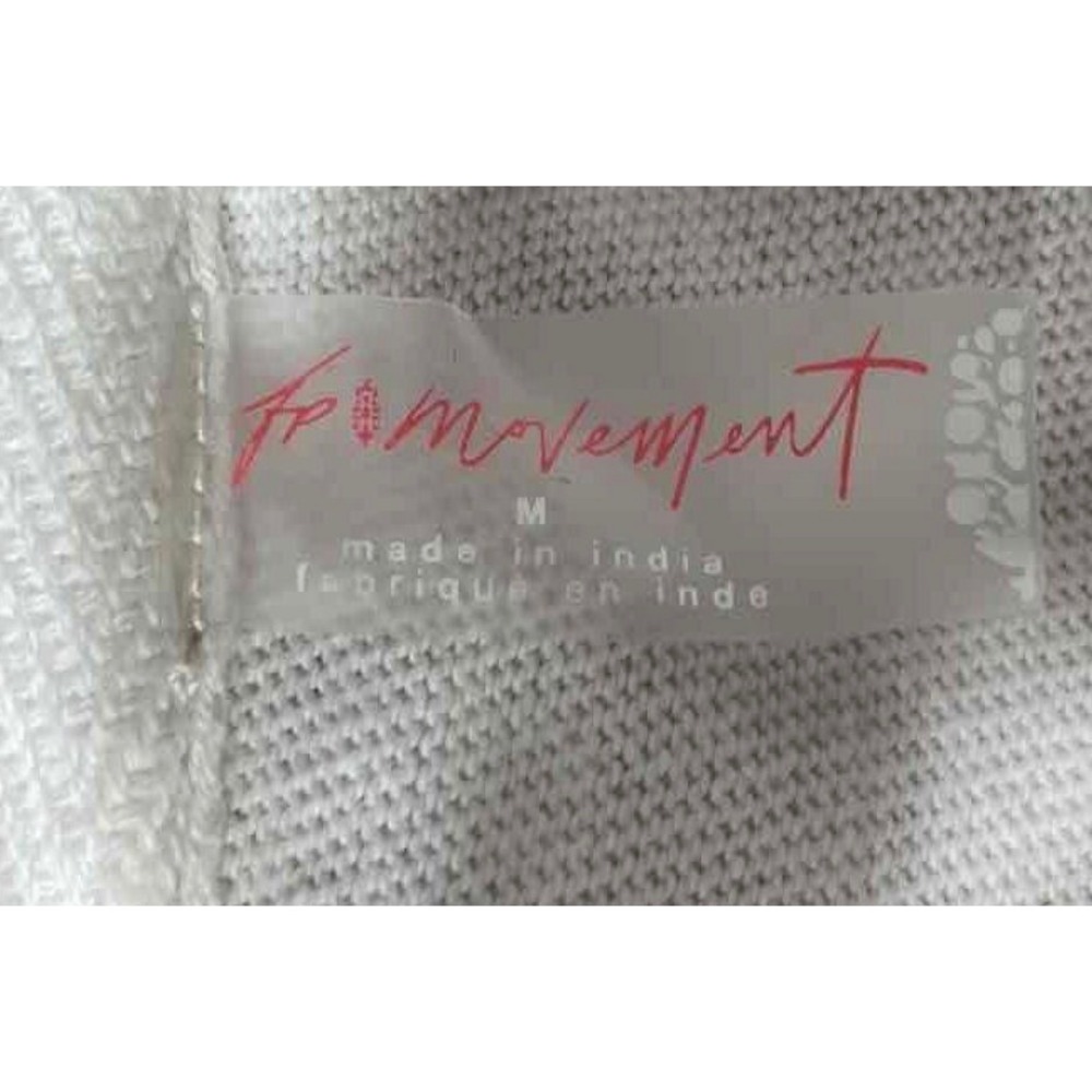 Free People FP Movement Rugby Ready Embroidered Logo Sweatshirt Cream Medium - Picture 6 of 6